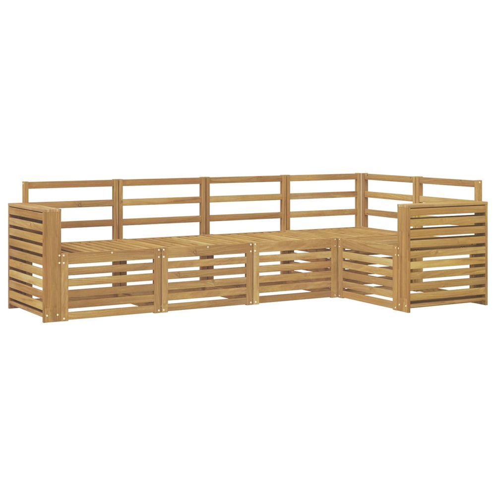 Ensemble de canapés d'extérieur 5 pc blanc bois d'acacia massif