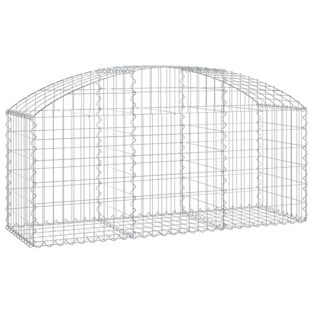Panier de gabions arqué 150x50x60/80 cm fer galvanisé