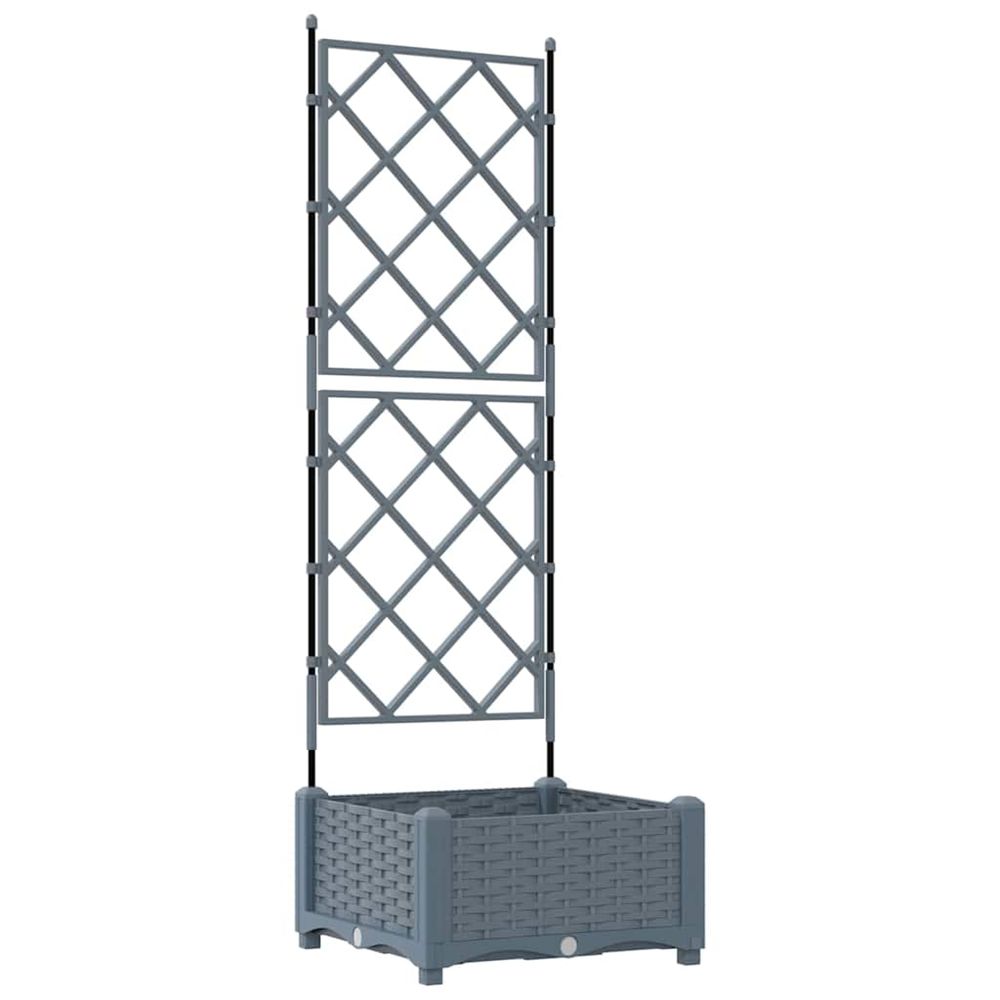Cache-pot de jardin gris clair 40 x 40 x 125,5 cm pp
