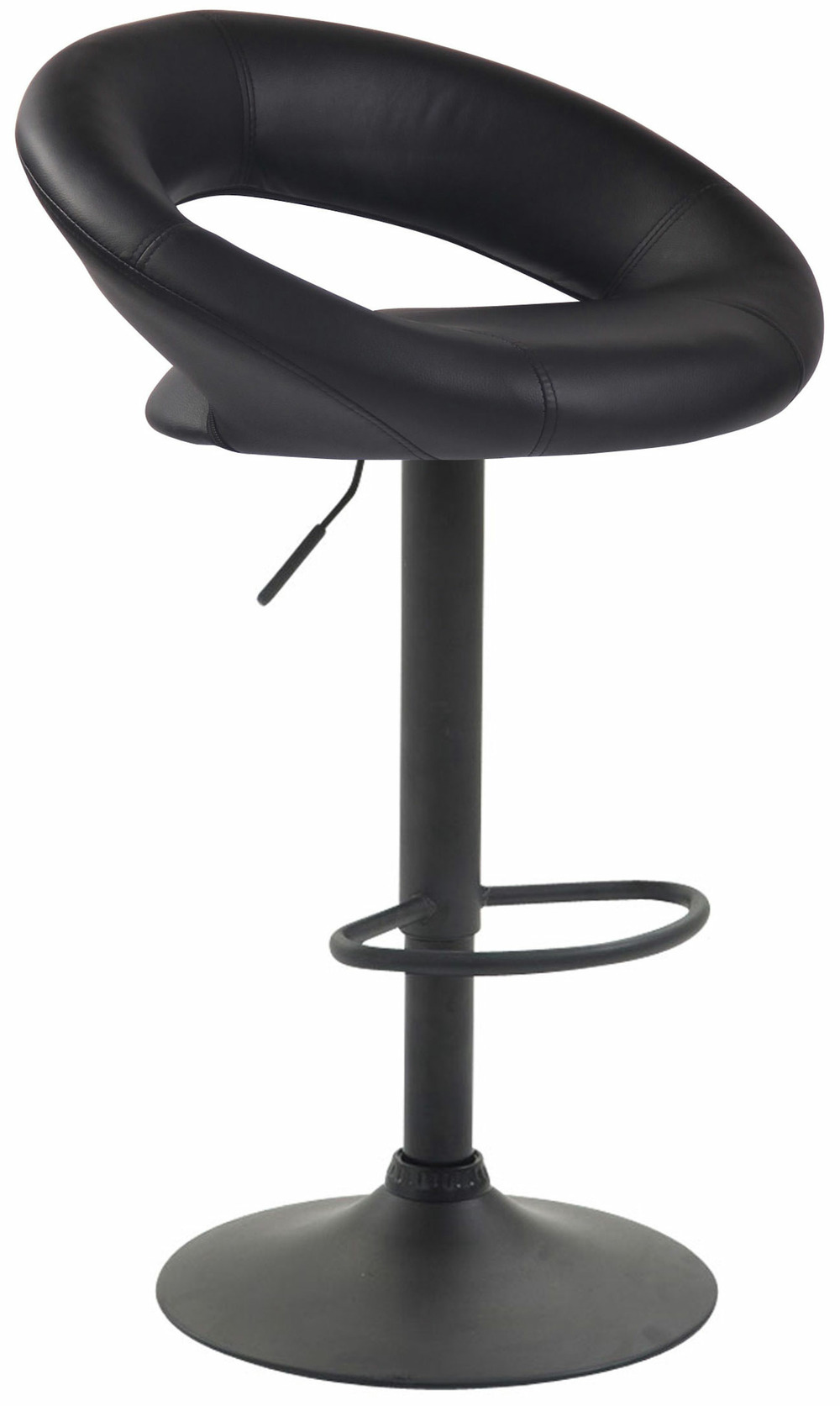 Tabouret de bar olinda simili cuir noir