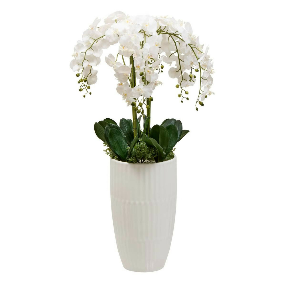 Orchidée artificielle avec vase 
