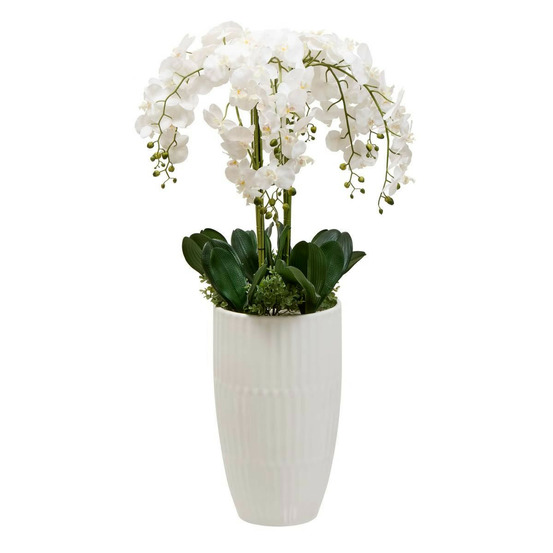 Orchidée artificielle avec vase