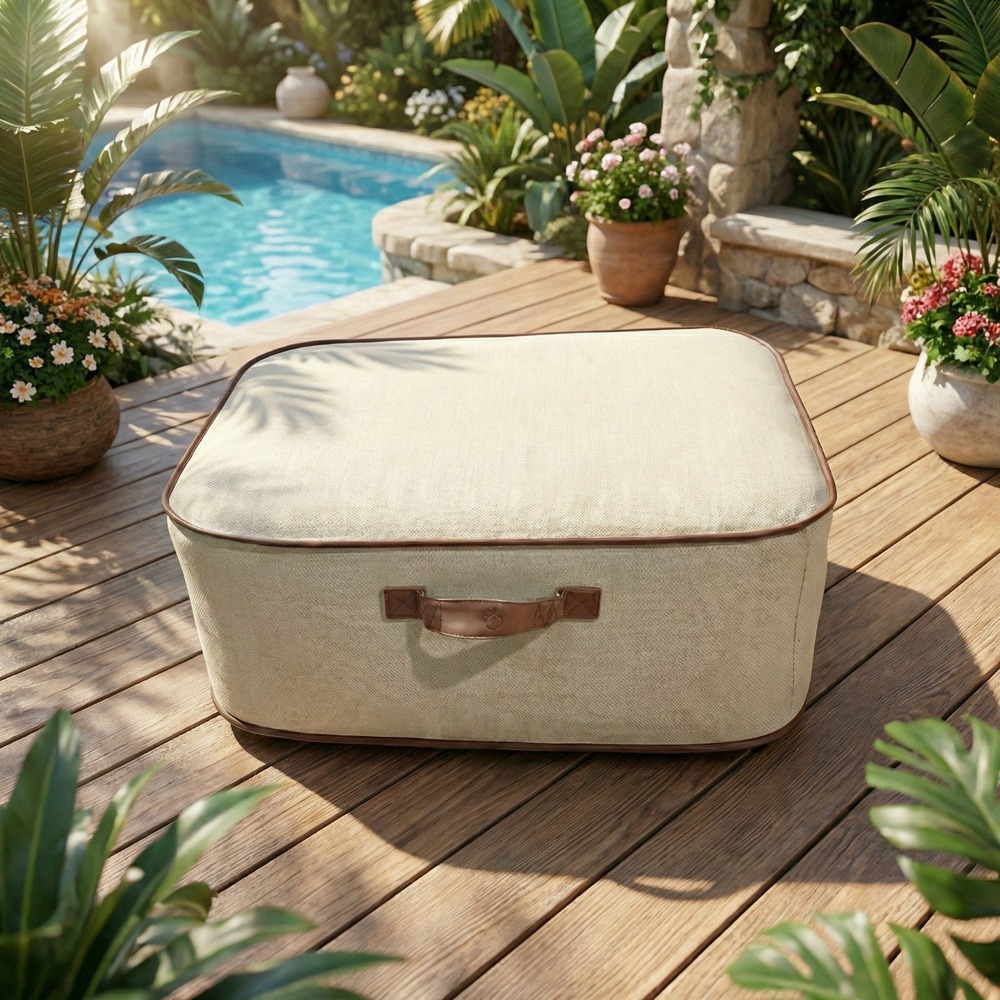 Pouf de jardin gonflable numa collection aloha - blanc cassé