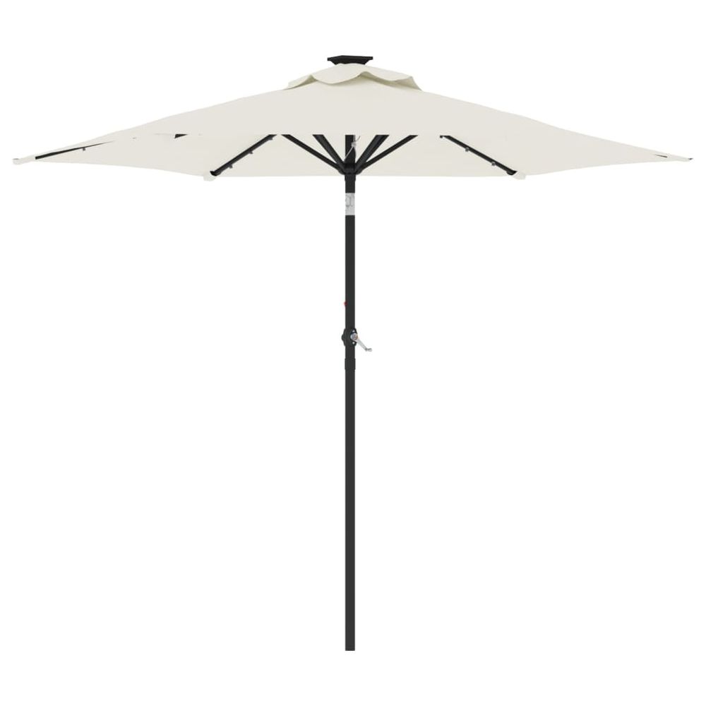 Parasol de jardin avec led et mât en acier blanc 225x225x212 cm