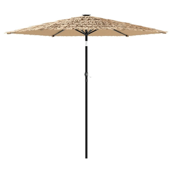 Parasol de jardin avec led et mât en acier marron 268x268x226cm