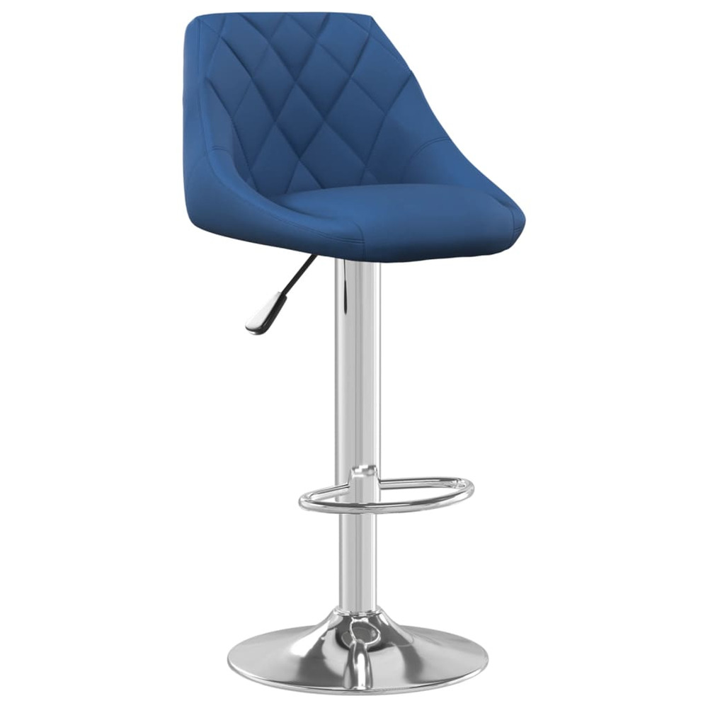Tabouret de bar bleu velours