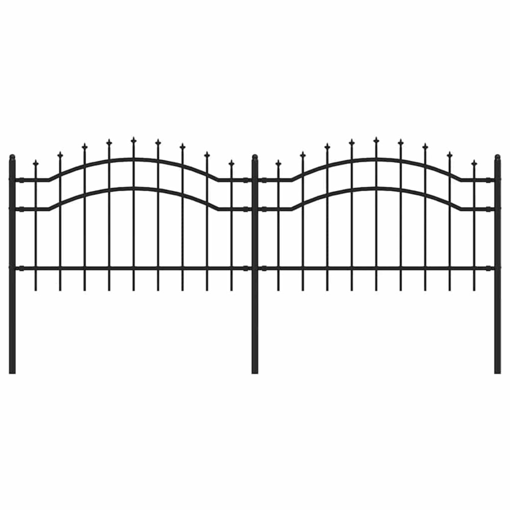 Clôture de jardin woerden avec pointe en forme de lance, noire, 240 x 75 cm, acier