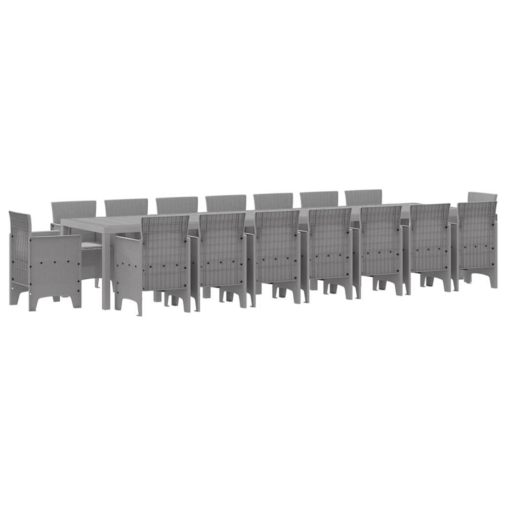 Ensemble de salle à manger de jardin avec coussins 17 pcs