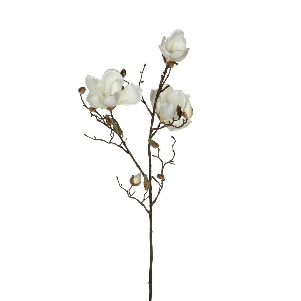 Mica decorations branche artificielle magnolia - h88 cm - blanc