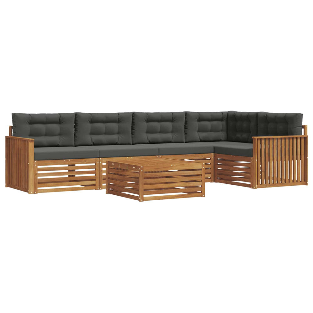 Ensemble de canapés d'extérieur 6 pcs naturel et anthracite