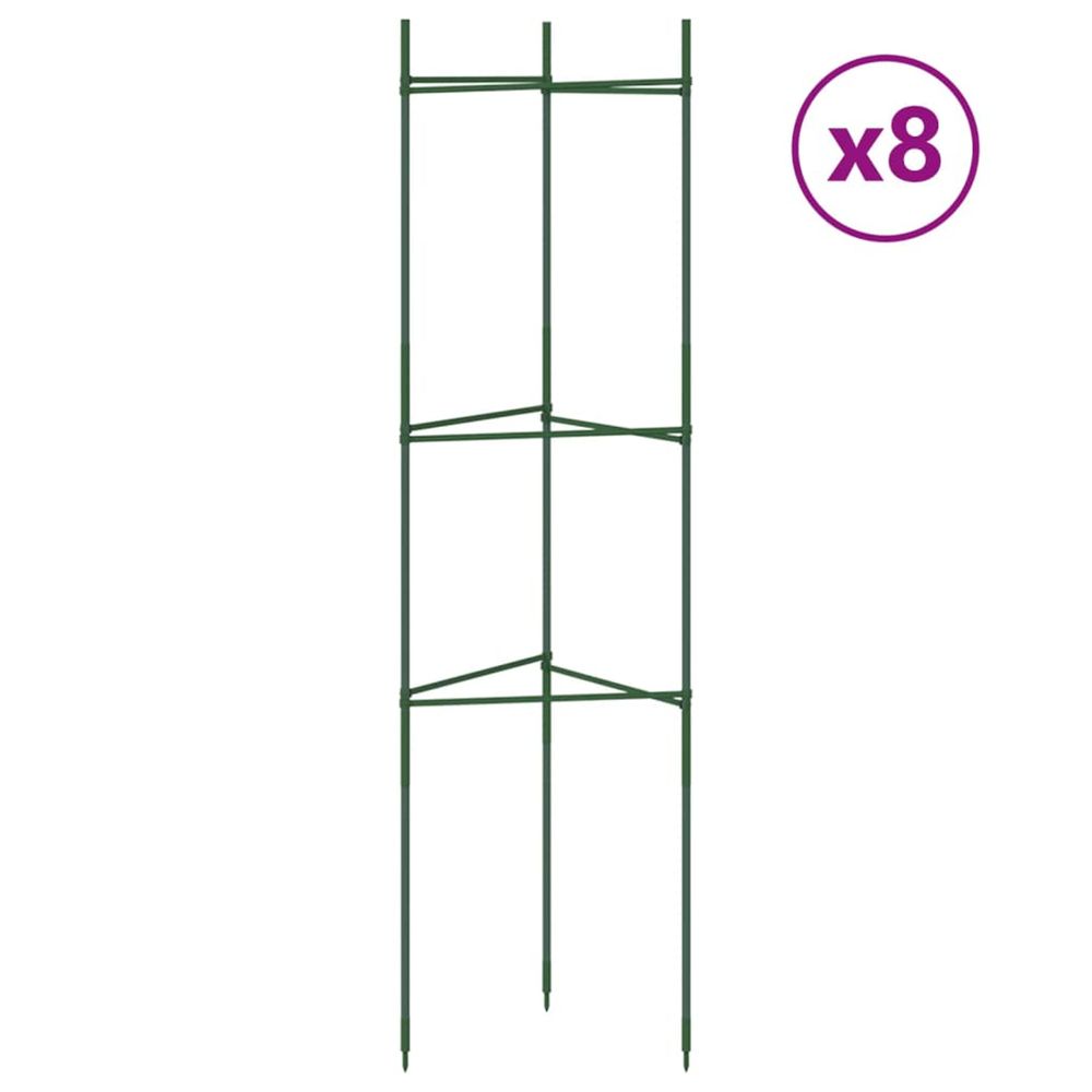 Cages à tomates 8 pcs 116 cm acier et pp