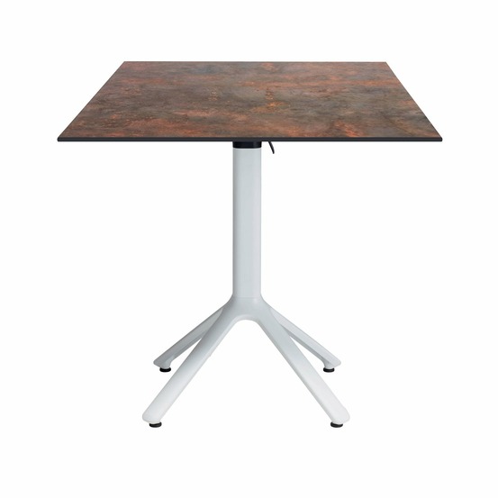 Restootab - table pliable nemo blanche pour extérieur oxydé 70x70