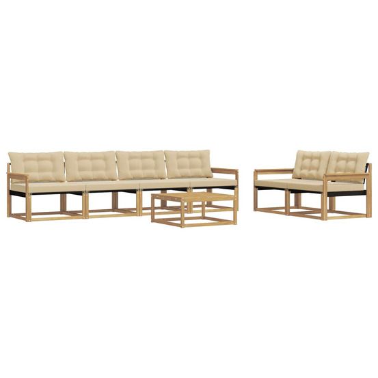 Ensemble de canapés d'extérieur 7 pc blanc et beige