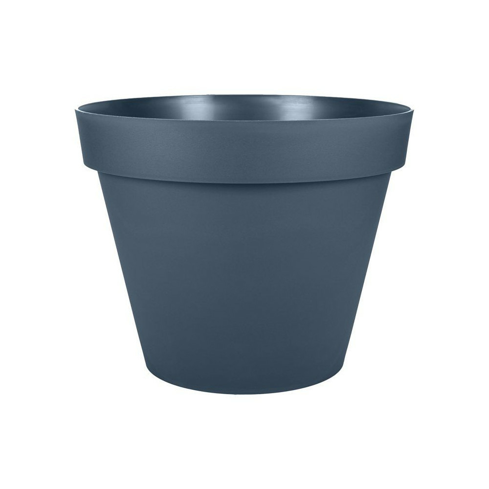 Pot de fleur rond - eda - toscane - ø 40 cm - 23 l - intérieur/extérieur - ø 40 x h.32 cm - bleu jean