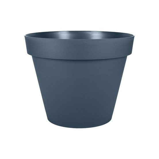 Pot de fleur rond - eda - toscane - ø 40 cm - 23 l - intérieur/extérieur - ø 40 x h.32 cm - bleu jean