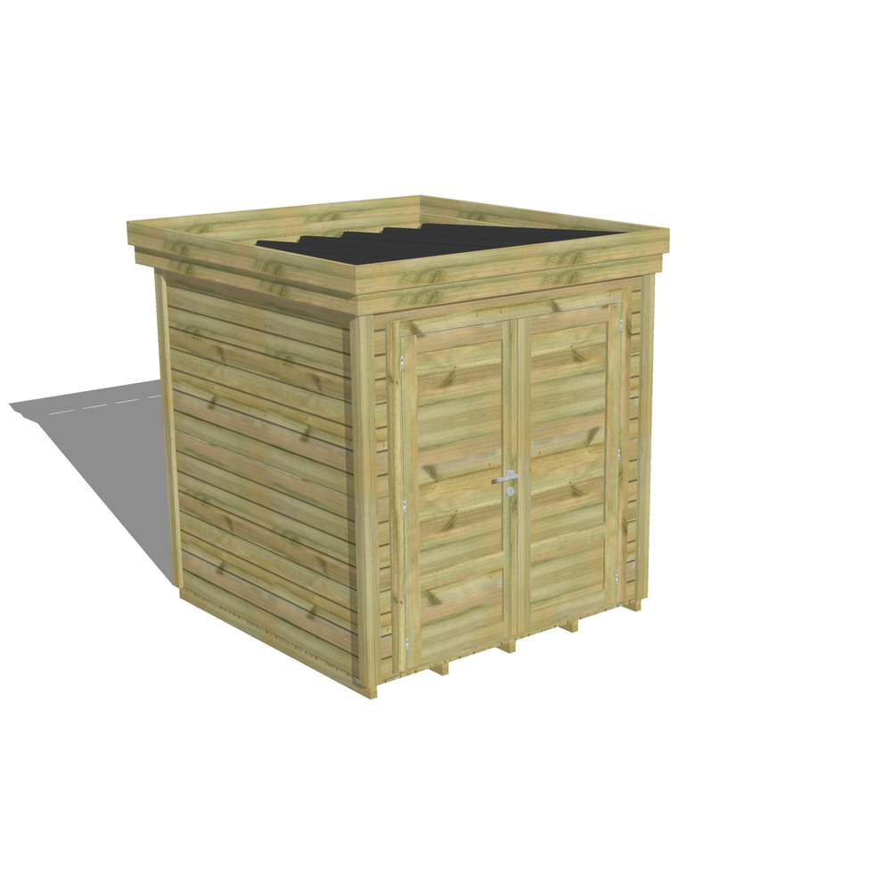 Abri de jardin bois pin traité autoclave 27mm - 2,14x2,14m / 5m2 - bac acier - plancher bois