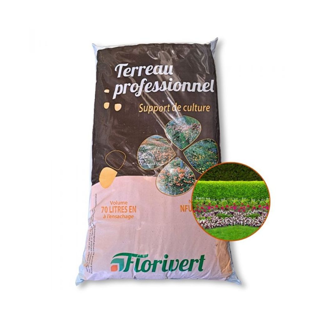 Palette de 10 sacs de 70 l de terreau prêt à l'emploi fleurissement pae florivert neg01617-10x70