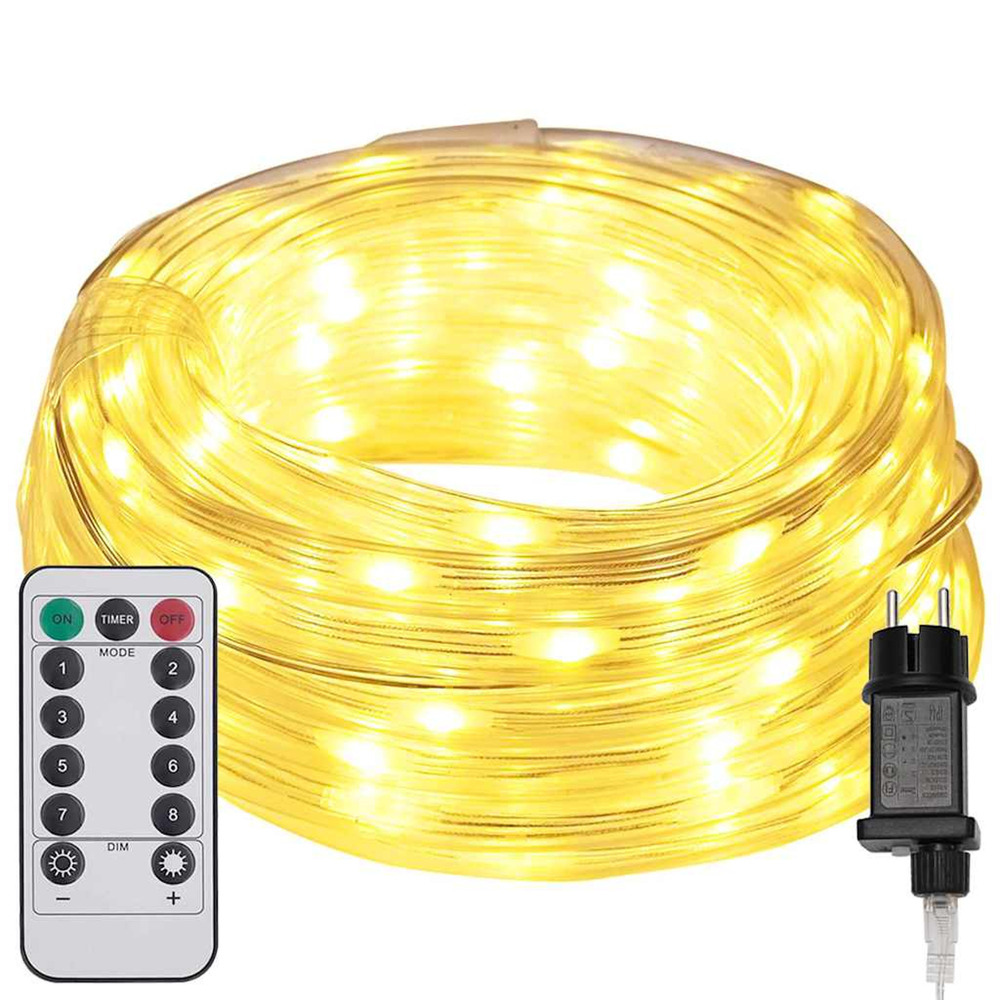 Lumière en corde avec 480 led blanc chaud 20 m pvc