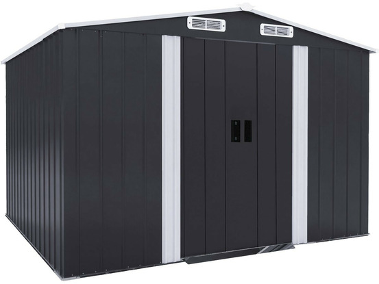 Abri de jardin métal avec porte coulissante