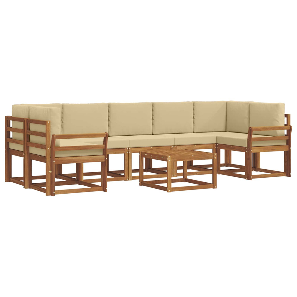 Ensemble de canapés d'extérieur 8 pcs naturel et beige