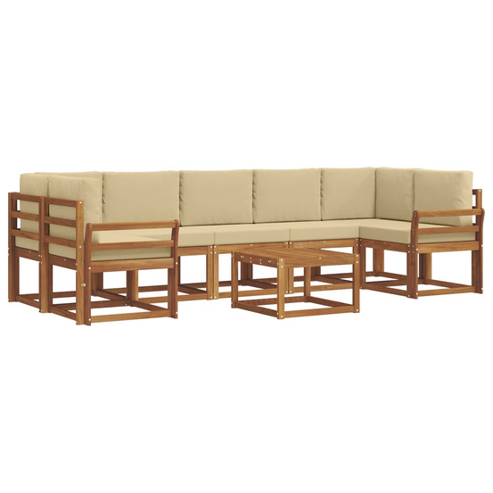 Ensemble de canapés d'extérieur 8 pcs naturel et beige