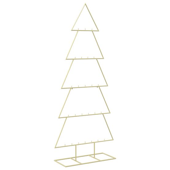 Sapin de noël en métal avec support kuopio 150 cm acier doré