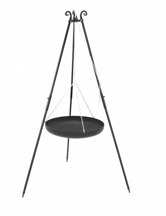 Barbecue brasero suspendu sur trépied balpanne-noir-noir--ø 60 cm-