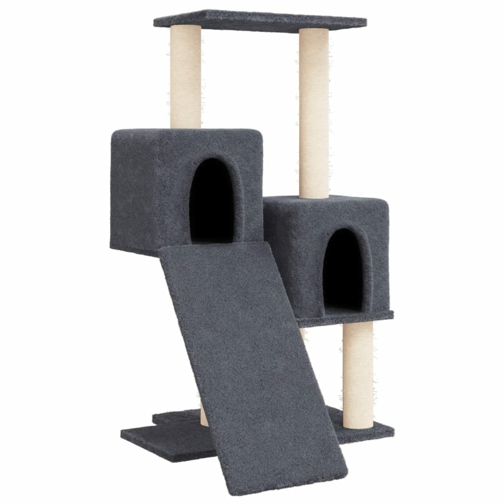 Arbre à chat meuble tour grimper jouet grattage grattoir escalade plateforme avec griffoirs en sisal foncé 82 cm gris 02_0022