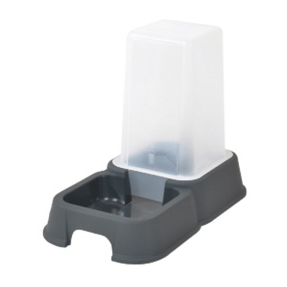 Distributeur d'eau & croquettes chat 1,5l gris