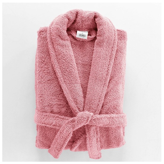 Peignoir col chale tendresse bois de rose