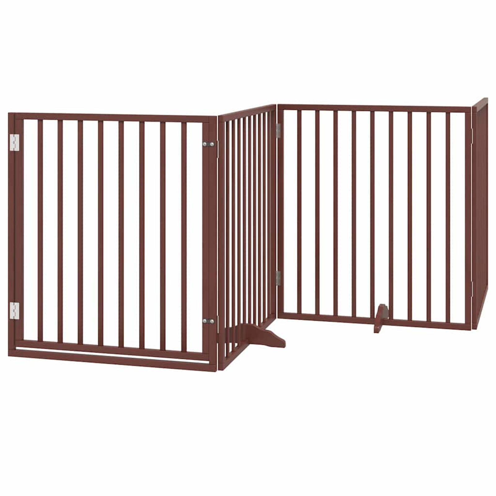 Porte pour chien pliable à 4 panneaux, marron, 320 cm, bois de peuplier