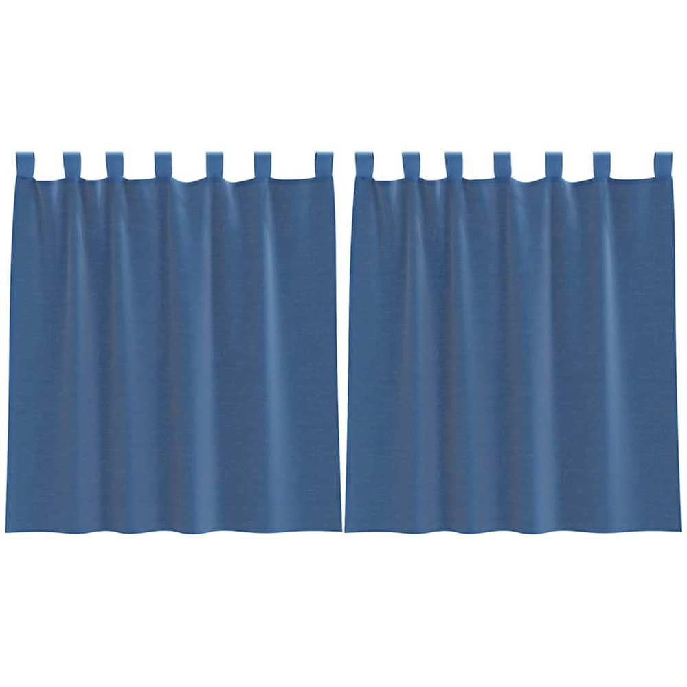 Rideaux en voile avec boucles 2 pcs bleu royal 140x140 cm