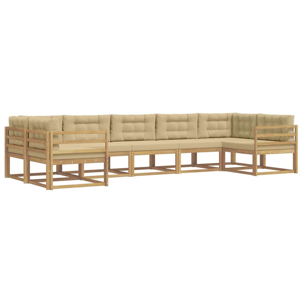 Ensemble de canapés d'extérieur 7 pc blanc et beige