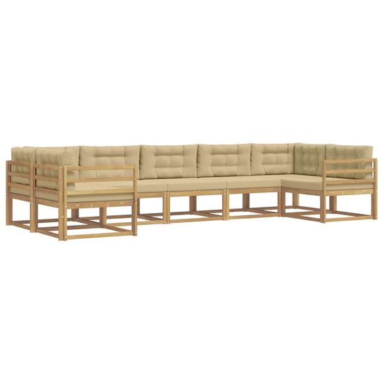 Ensemble de canapés d'extérieur 7 pc blanc et beige