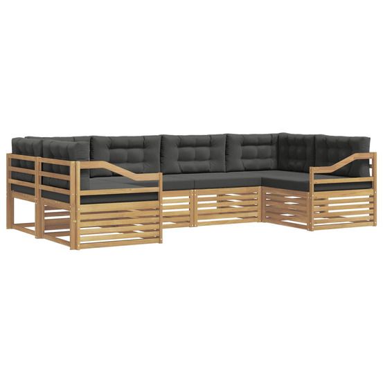 Ensemble de canapés d'extérieur 6 pc blanc et anthracite