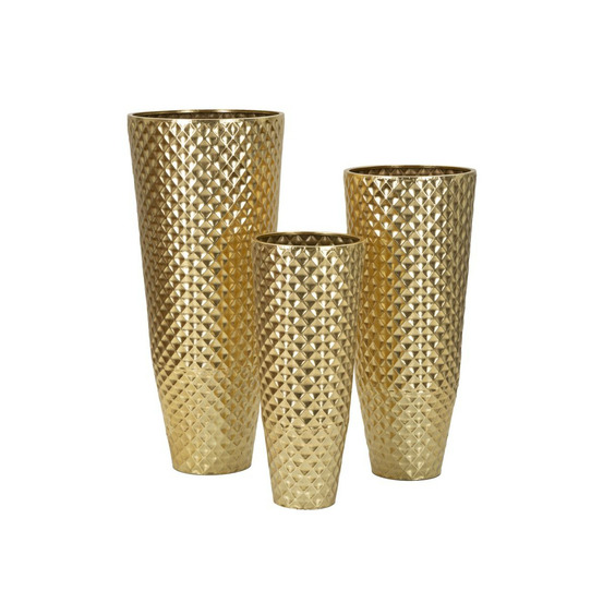 Lot de 3 vases en métal