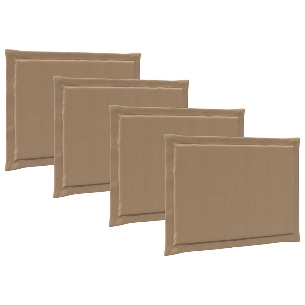 Coussins de siège 4 pc polyester taupe 47 x 36 x 2 cm