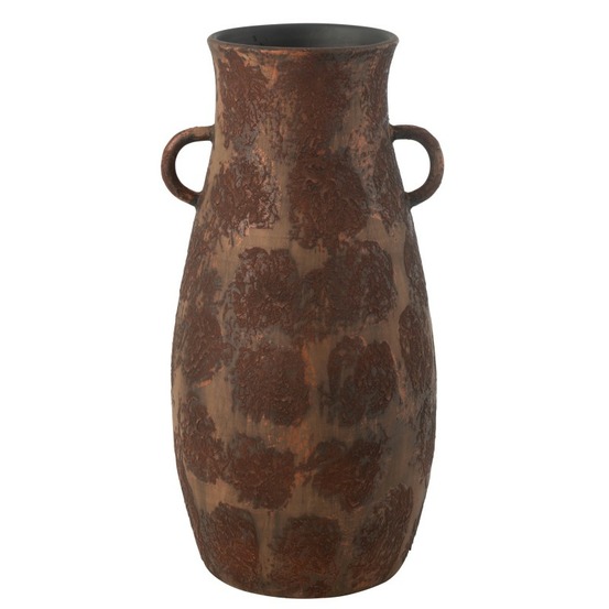 Vase amphore en céramique marron 36x36x70 cm