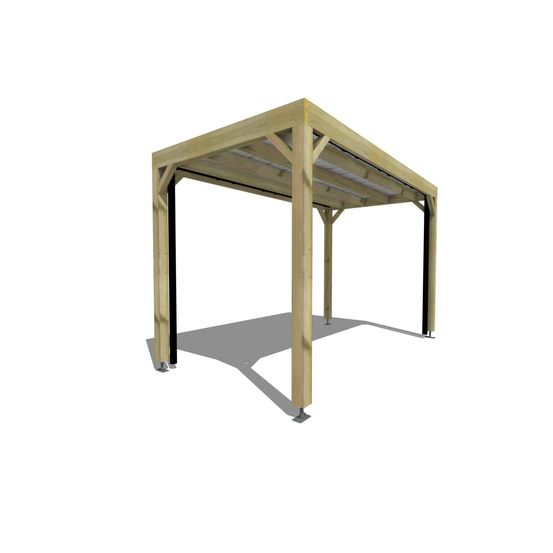 Carport bois autoportant 9 m² • 4 x 2 m • hauteur de passage 2,37 m • sens largeur • livraison comprise