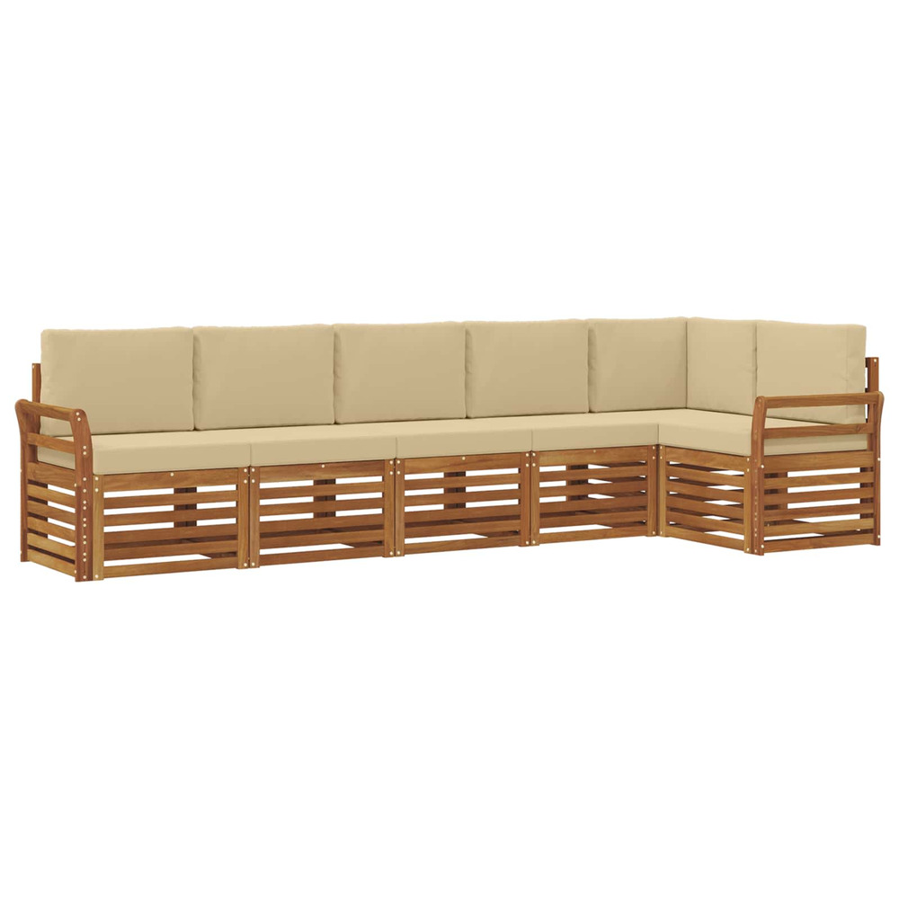 Ensembles de canapés avec coussin 6 pcs naturel et beige