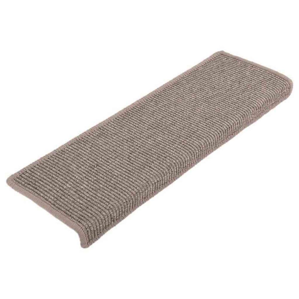 Tapis d'escalier 15 pièces 65 x 21 x 4 cm beige foncé bord rectangulaire