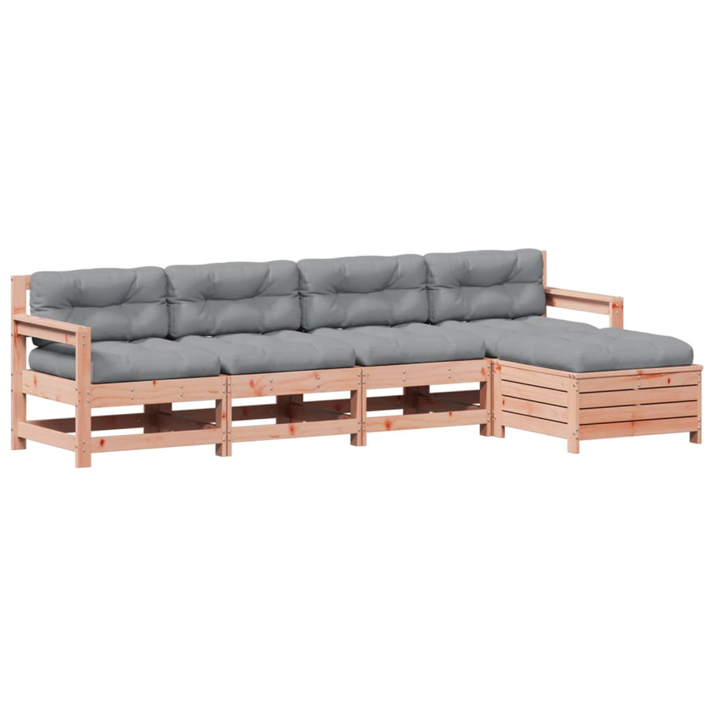 Salon de jardin 5 pcs avec coussins bois massif douglas
