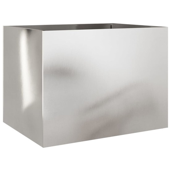 Jardinière bac lit surélevé plantes fleurs terrasse jardin argenté 62 x 47 x 46 cm acier inoxydable argent