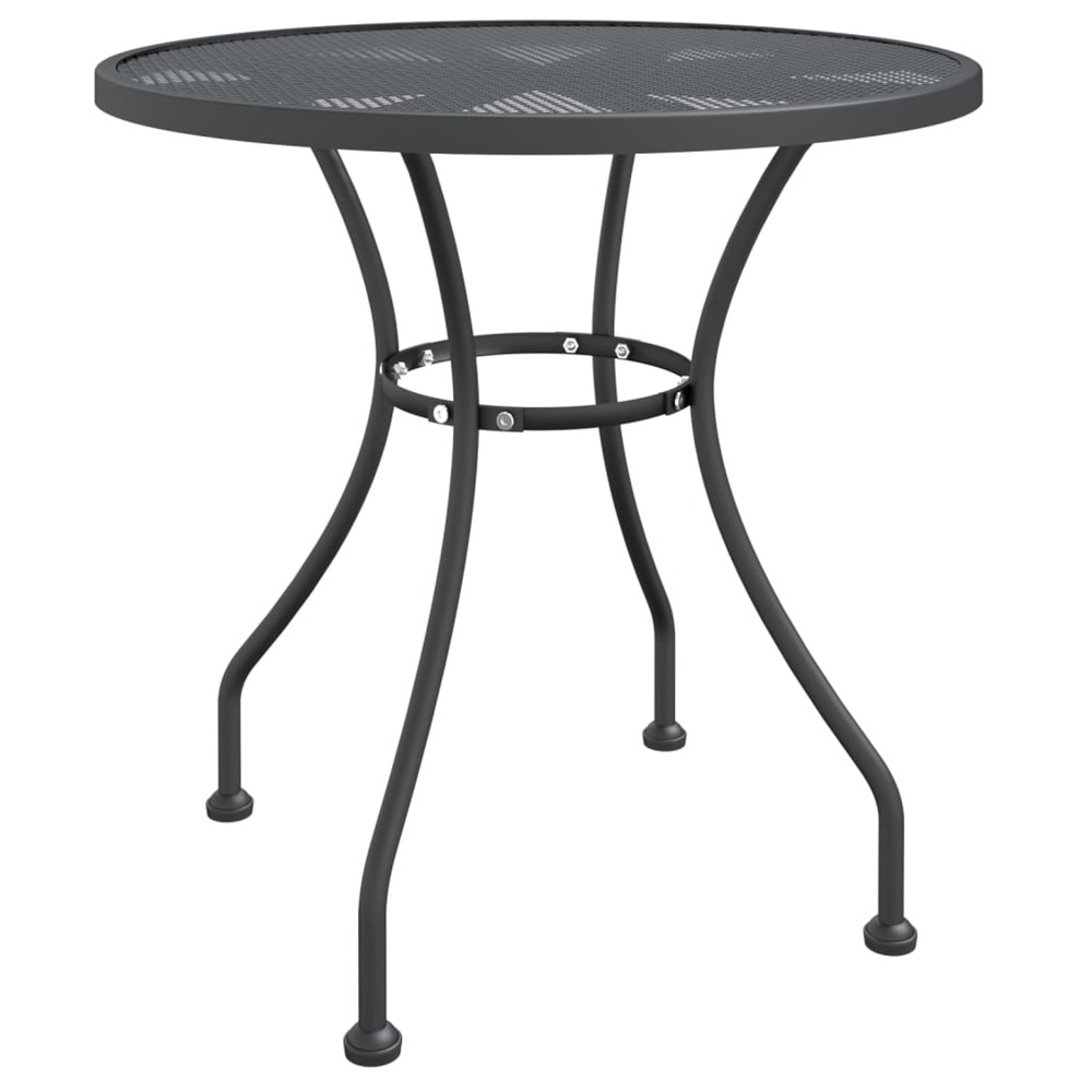 Table de jardin ø80x72 cm maille métallique anthracite