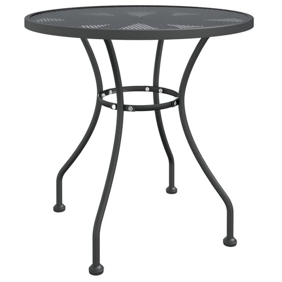 Table de jardin ø80x72 cm maille métallique anthracite