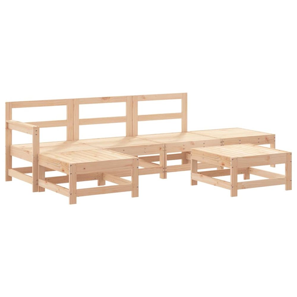 Salon de jardin 6 pcs bois de pin massif