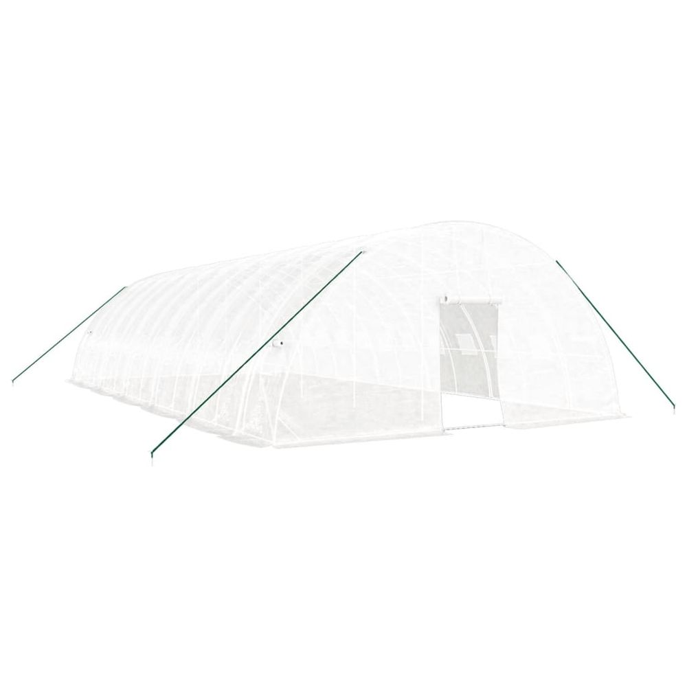 Serre avec cadre en acier blanc 72 m² 12x6x2,85 m