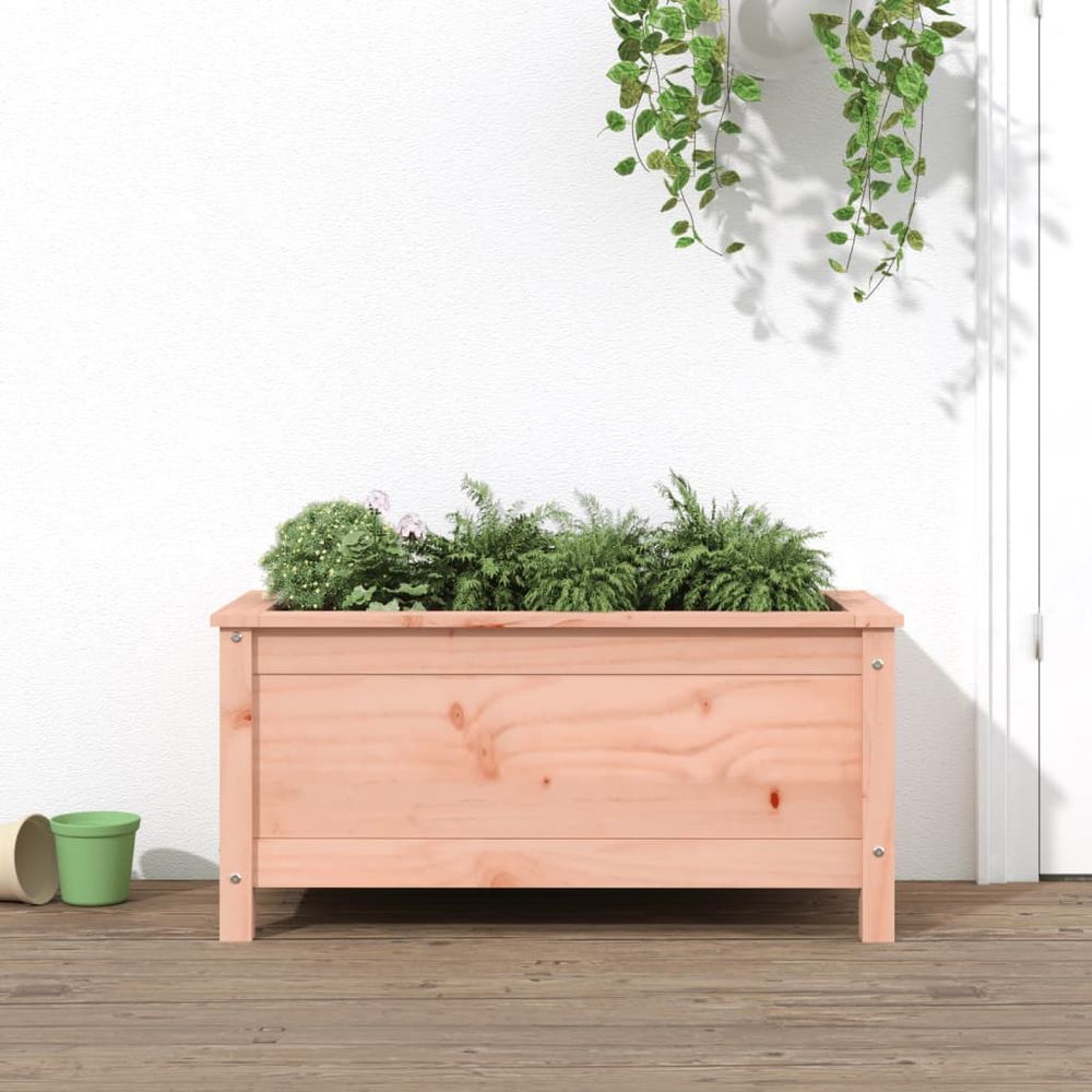 Jardinière rectangulaire 82cm en bois douglas massif pour extérieur