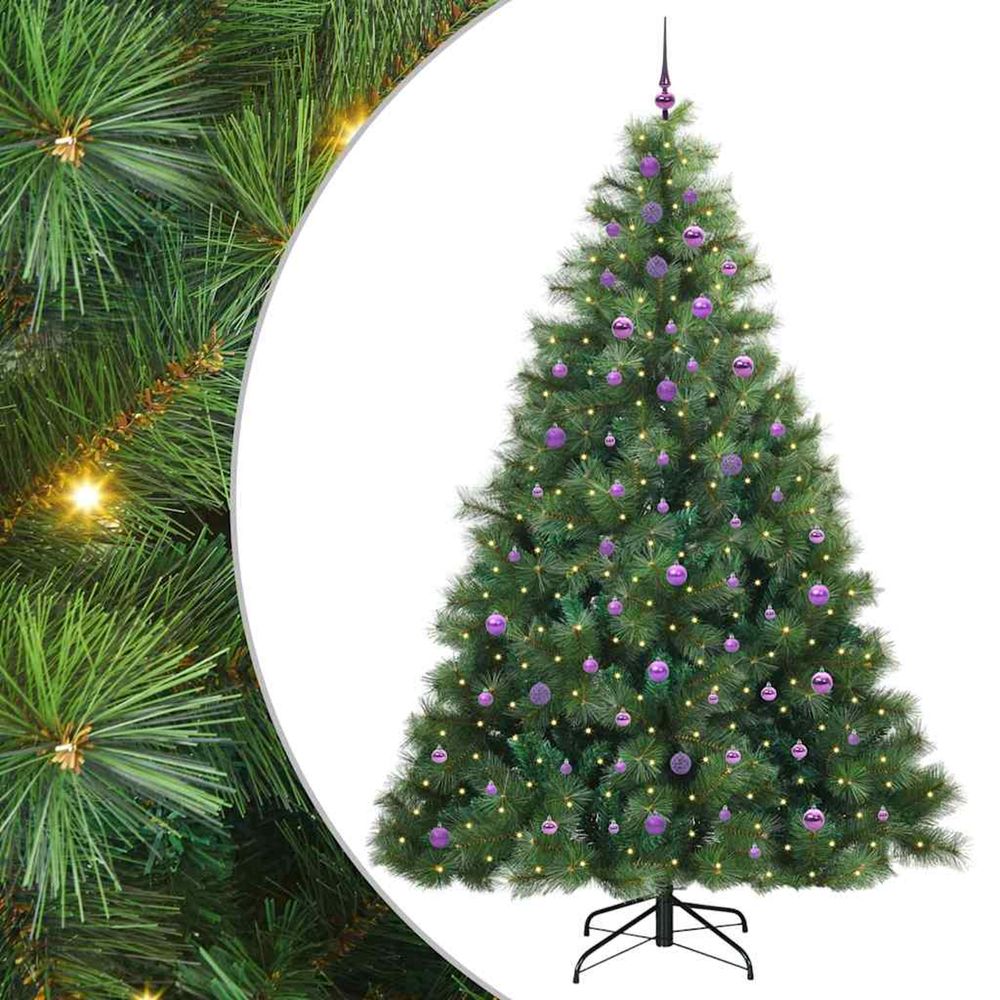 Sapin de noël artificiel avec 300 led vert 240 cm pe et pvc
