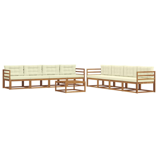 Ensemble de canapés d'extérieur 9 pcs naturel et crème